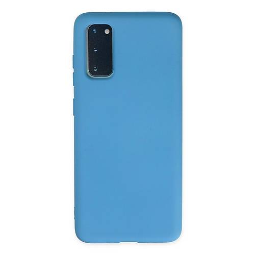Galaxy S20 Plus K�l�f Nano i�i Kadife Silikon - Mavi