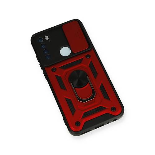 Redmi Note 8 K�l�f Pars Lens Y�z�kl� Silikon - K�rm�z�