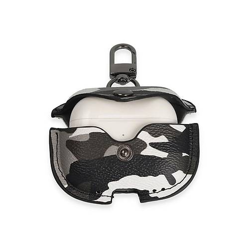 Airpods Pro 2 (2.nesil) �anta Kamuflaj Deri K�l�f - Gri