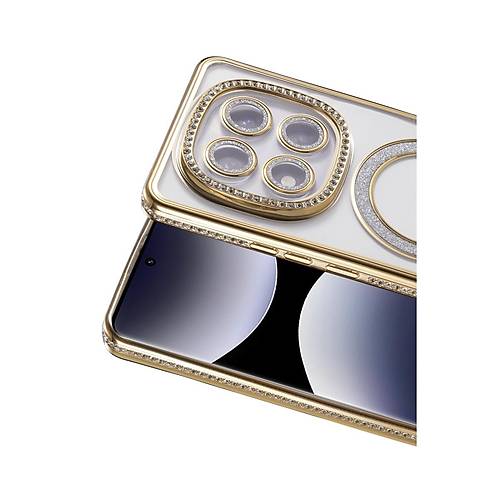 Redmi Note 14 Pro 5G Joke Simli Magneticsafe K�l�f - Gold