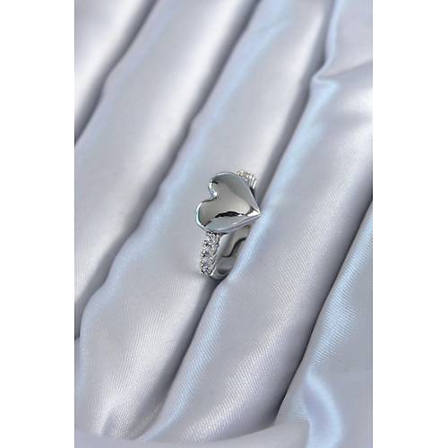 G�m�� Renk Pirin� Zirkon Ta�l� Kalp Model Kad�n Y�z�k