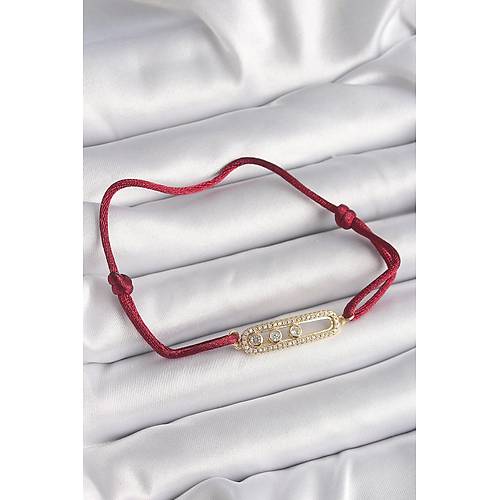 K�rm�z� �pli Asans�rl� Zirkon Ta�l� Gold Messika Model Kad�n Bileklik