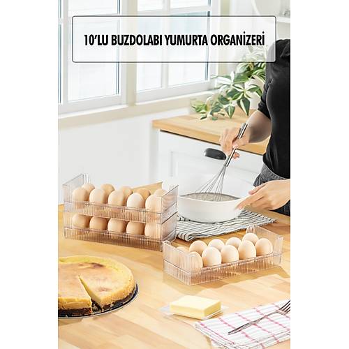 Buzdolab� Raf�na S��abilen 10'lu Yumurtal�k Organizeri D�zenleyici ( TEKL� )