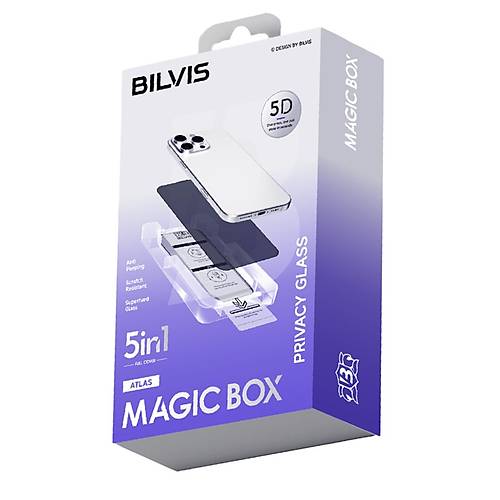 iPhone 11 Bilvis 5in1 5D Magic Hayalet Cam Ekran Koruyucu - Siyah