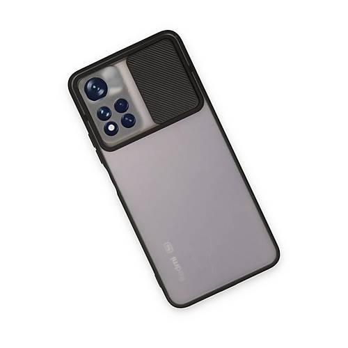 Redmi Note 11T K�l�f Palm Buzlu Kamera S�rg�l� Silikon - Siyah