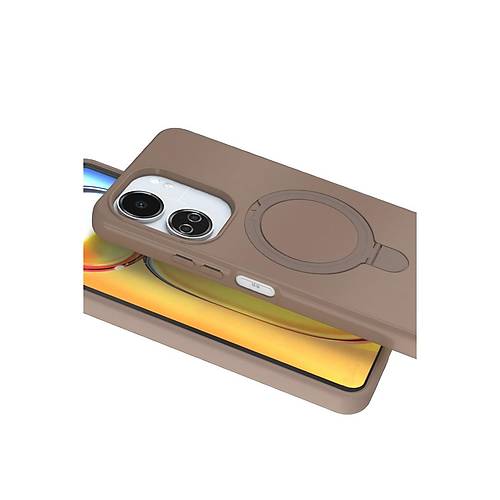 Redmi 13C Regal Magsafe Standl� Kapak - ��l Titanyum
