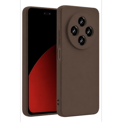 Redmi 14C K�l�f First Silikon - Kahverengi
