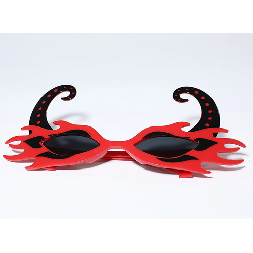 Siyah Boynuzlu K�rm�z� Renk Alevli Parti G�zl��� 21x10 cm