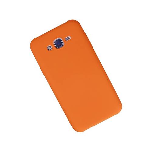 Galaxy J7 K�l�f Nano i�i Kadife Silikon - Turuncu