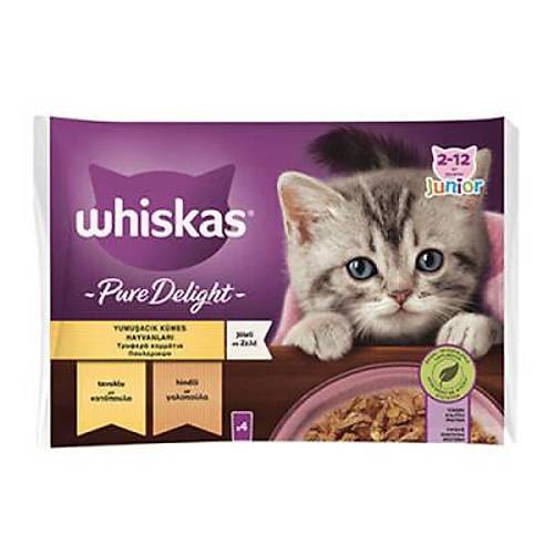 Pouch Pure Delight J�le ��inde Tavuklu ve Hindili Yavru Kedi Konservesi 4x85 Gr