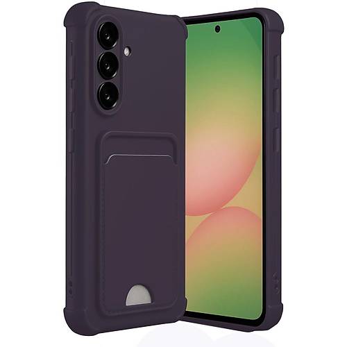 Galaxy A55 5G K�l�f Kelvin Kartvizitli Silikon - Derin Mor