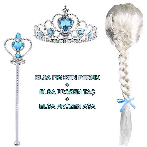 �rg�l� Karlar �lkesi Frozen Elsa Peru�u Tac� ve Sopas� �ocuk Boy