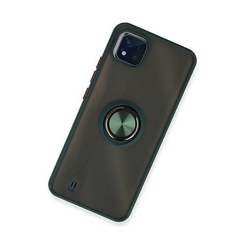 Realme C11 2021 K�l�f Montreal Y�z�kl� Silikon Kapak - Ye�il