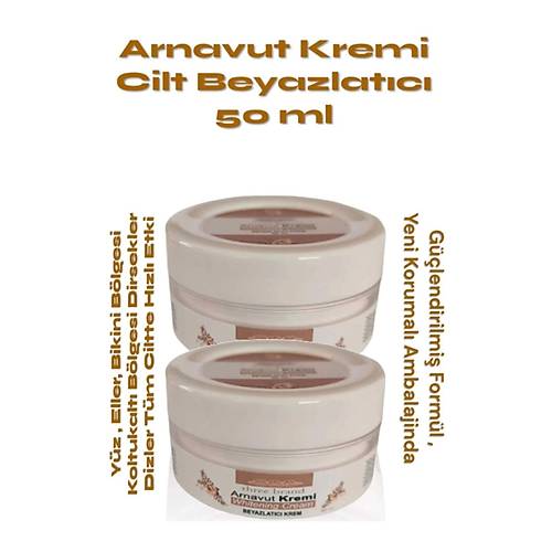Three Brand Whitening Cream Arnavut Kremi 100 ml Akl�k Kremi x 2 Adet