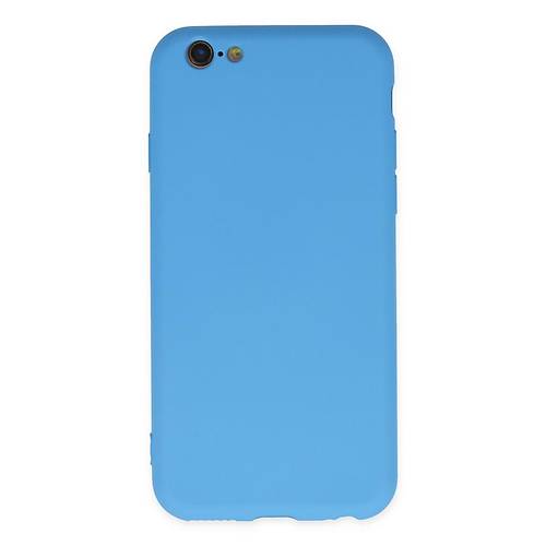 iPhone 6 Plus K�l�f Nano i�i Kadife Silikon - Mavi