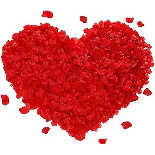K�rm�z� Renk G�l Yapra�� �ekilli Konfeti � 5 Paket 500 Adet