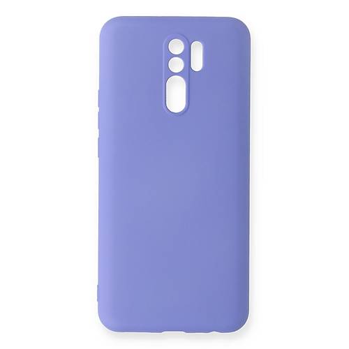 Redmi 9 K�l�f Nano i�i Kadife Silikon - Lila