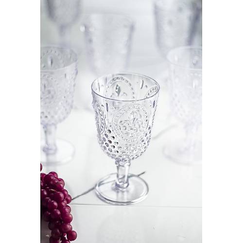 Akrilik �effaf 6'l� Kadeh & Su Me�rubat Kahve Yan� Barda�� 450 ml ( Cam De�ildir )