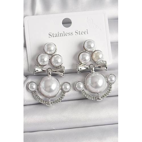 Pirin� G�m�� Renk Sallant� �ncili �apa Model Kad�n K�pe