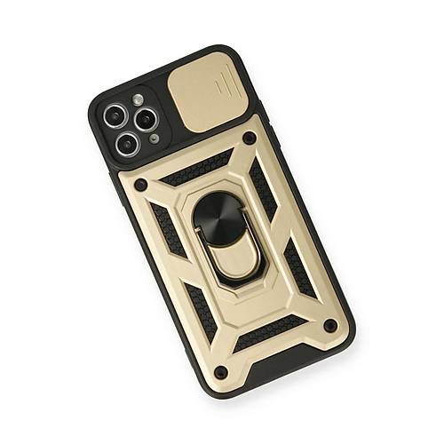 iPhone 11 Pro K�l�f Pars Lens Y�z�kl� Silikon - Gold