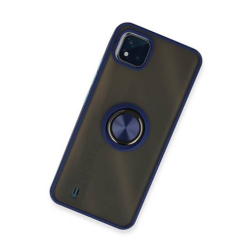 Realme C11 2021 K�l�f Montreal Y�z�kl� Silikon Kapak - Lacivert