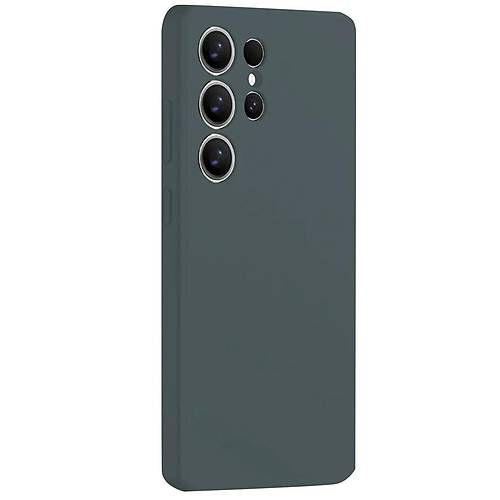 Galaxy S25 Ultra K�l�f Nano i�i Kadife Silikon - Koyu Ye�il
