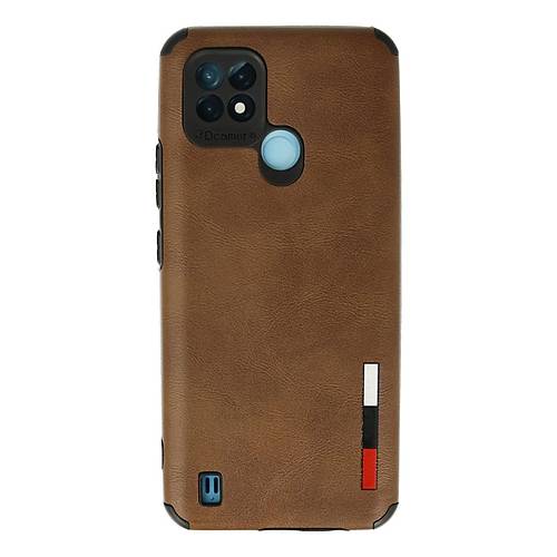Realme C21 K�l�f Loop Deri Silikon - Kahverengi