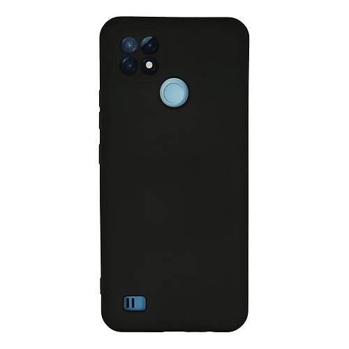 Realme C21 K�l�f Nano i�i Kadife Silikon - Siyah