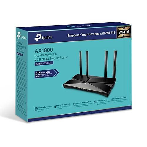 TP-LINK ARCHER VX1800V AX1800MBPS DUAL BAND WI-FI 6 VDSL/ADSL KABLOSUZ ROUTER