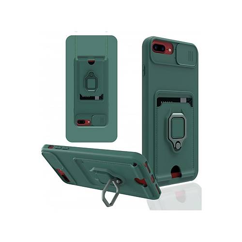 iPhone 7 Plus K�l�f Zuma Kartvizitli Y�z�kl� Silikon - Ye�il