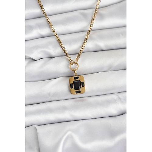 316L �elik Zincir Gold Renk Vintage Model Kad�n Kolye