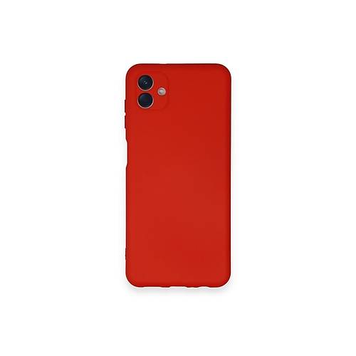 Galaxy A04 K�l�f Nano i�i Kadife Silikon - K�rm�z�