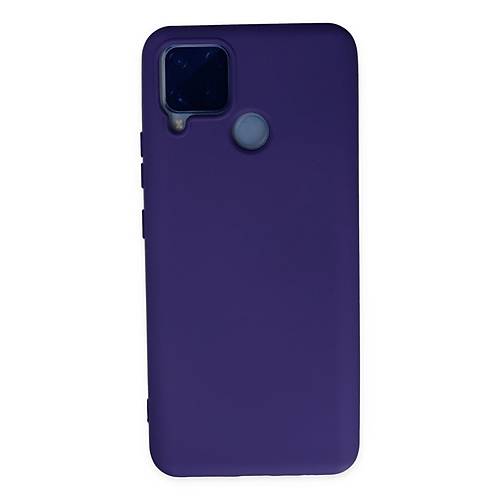 Realme C15 K�l�f Nano i�i Kadife Silikon - Mor