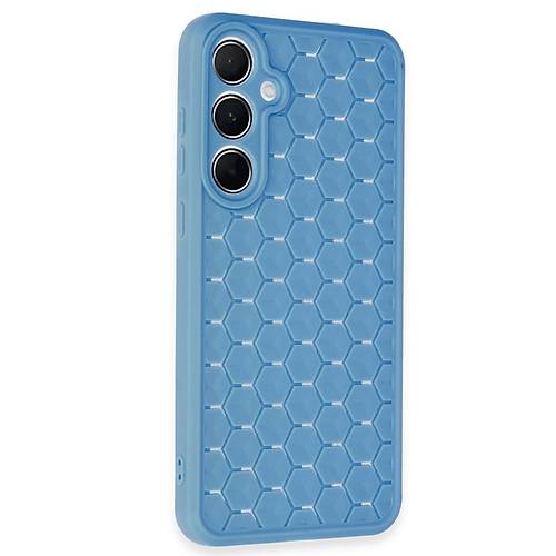 Galaxy A15 4G K�l�f Petek Silikon Kapak - Mavi