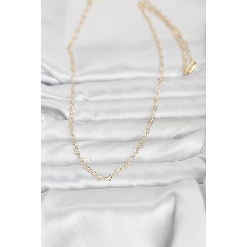 CM 14K Gold Renk Kalp Zincirli 60 cm Kad�n Kolye