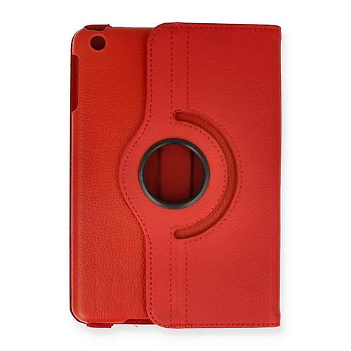iPad Mini 1 K�l�f 360 Tablet Deri K�l�f - K�rm�z�
