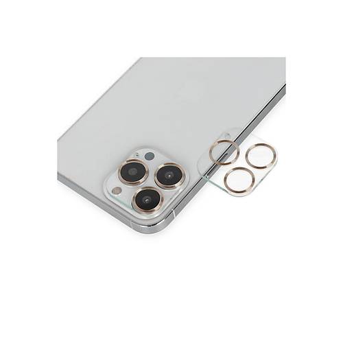 iPhone 14 Pro Max Band Metal Kamera Lens - Gold