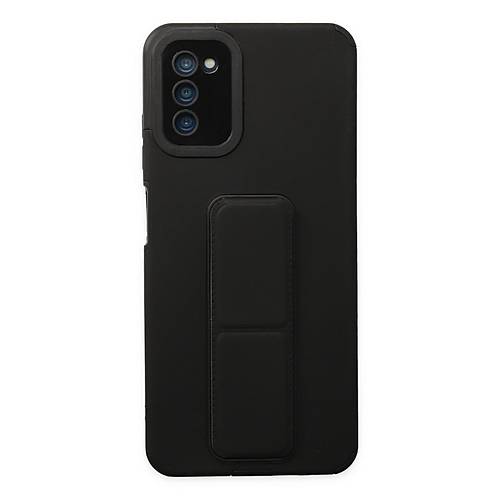 Galaxy A03S K�l�f Mega Standl� Silikon - Siyah