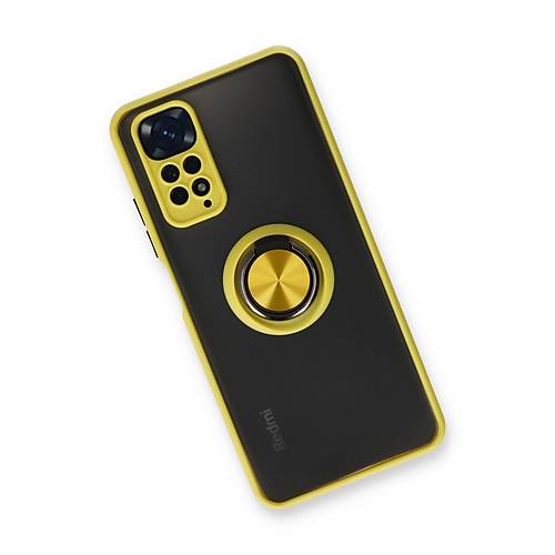 Redmi Note 11 K�l�f Montreal Y�z�kl� Silikon Kapak - Sar�