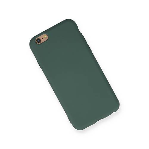 iPhone 6 K�l�f Nano i�i Kadife Silikon - Koyu Ye�il