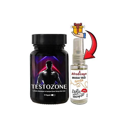 Testozone 1 Kutu Erkeklere �zel L-Argininli Lepidyumlu + Afrodizayn Masaj Ya�� 30 ml
