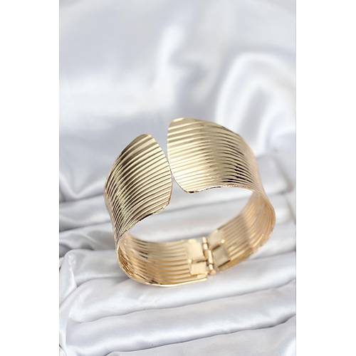 Pirin� Gold Renk Levha Model Kad�n Bileklik