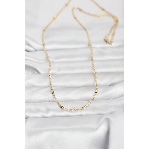 CM 14K Gold Renk Bar Zincir Model 60 cm Kad�n Kolye