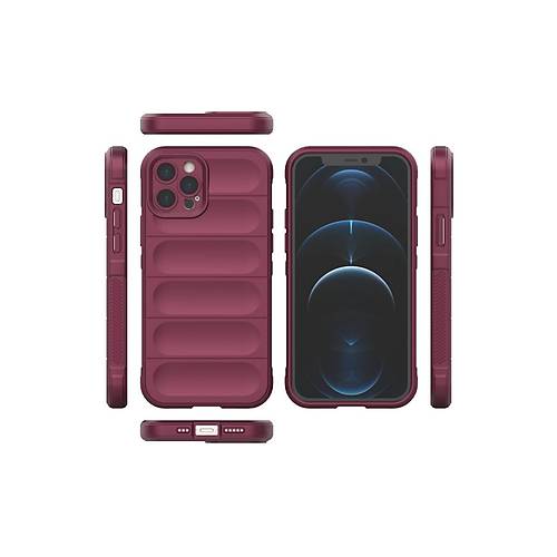 iPhone 12 Pro K�l�f Optimum Silikon - Bordo