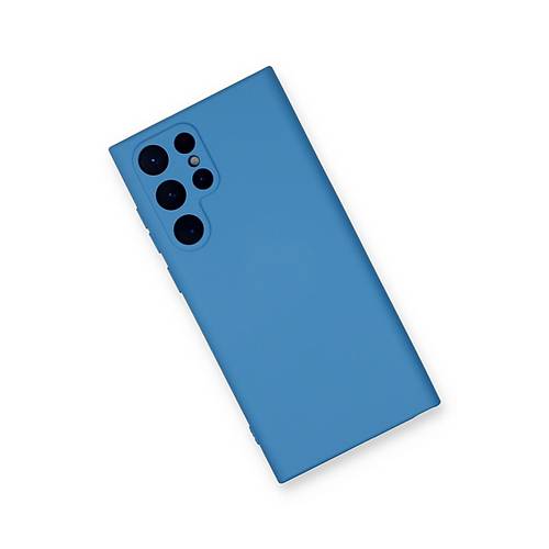 Galaxy S24 Ultra K�l�f Nano i�i Kadife Silikon - Mavi
