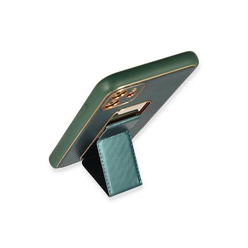 iPhone 12 K�l�f Coco Karbon Standl� Kapak - Ye�il