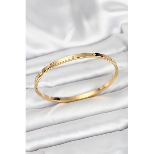 316L �elik Gold Renk 65 mm �nce Kad�n Kelep�e Bileklik