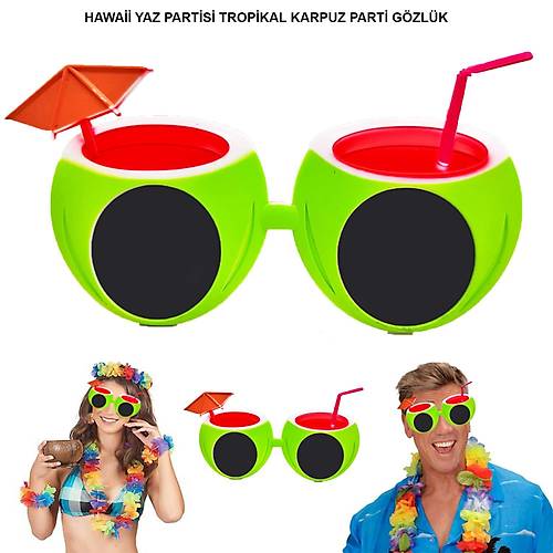 Karpuz �ekilli Tropikal Hawaii Yaza Merhaba Parti G�zl���