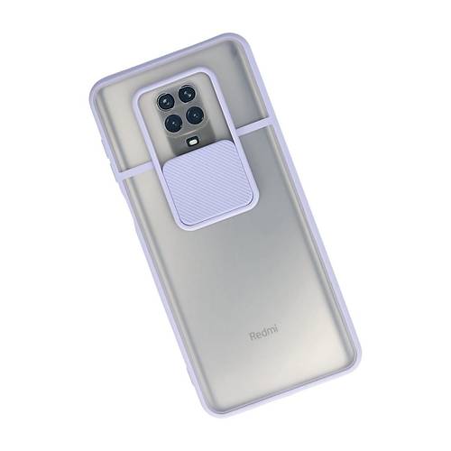 Redmi Note 9 Pro K�l�f Palm Buzlu Kamera S�rg�l� Silikon - Lila