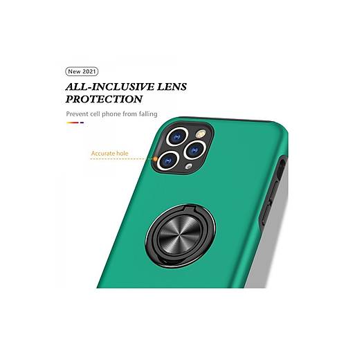 iPhone 11 Pro Max K�l�f Elit Y�z�kl� Kapak - Ye�il